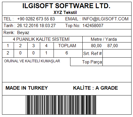 Kumaş Kalite Kontrol Yazılımı